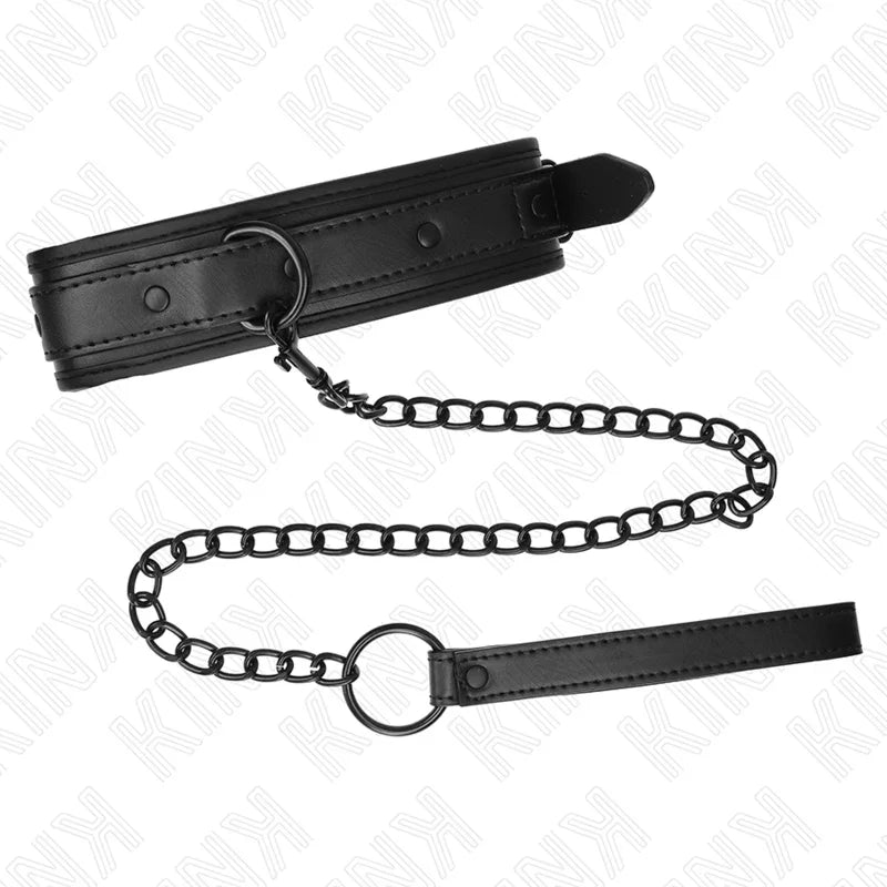 KINK - COLLAR CON CORREA 78 CM BONDAGE DE NEOPRENO MODELO 2 AJUSTABLE 37.5 X 49.5 CM - Nuvica