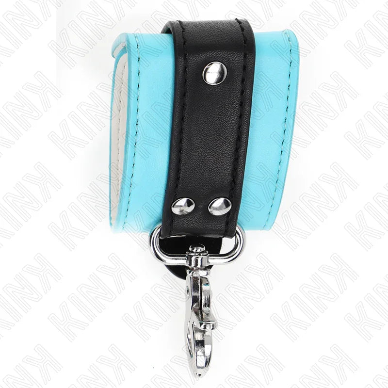KINK - MUÑEQUERAS CON CIERRE PREMIUM NEGRO / AZUL AJUSTABLE 21-28 CM X 5.5 CM - Nuvica