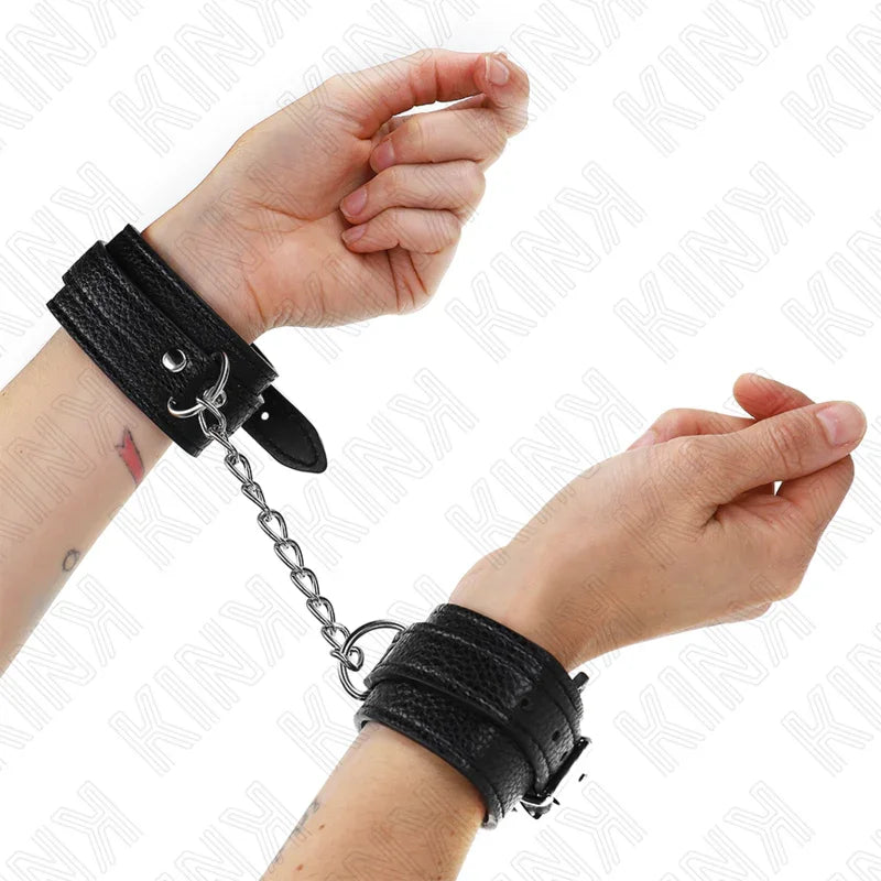 KINK - MUÑEQUERAS ESTILO SERPIENTE NEGRO AJUSTABLE 20-28 CM X 5.4 CM - Nuvica