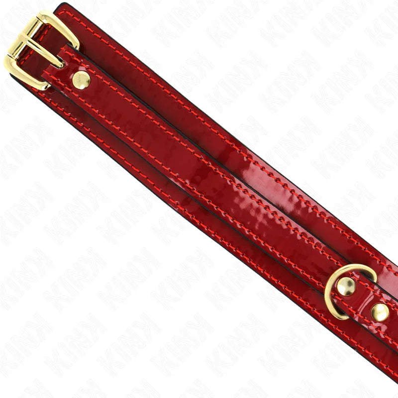 KINK - COLLAR AJUSTABLE ROJO VINO DETALLES DORADOS 29-42.5 CM X 4 CM - Nuvica
