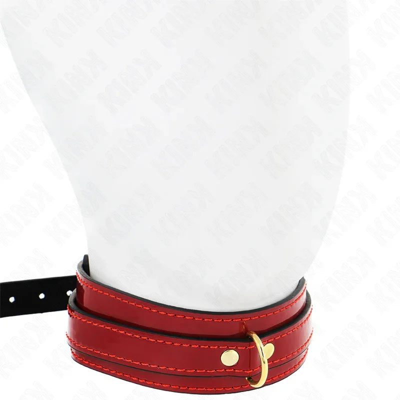 KINK - COLLAR AJUSTABLE ROJO VINO DETALLES DORADOS 29-42.5 CM X 4 CM - Nuvica