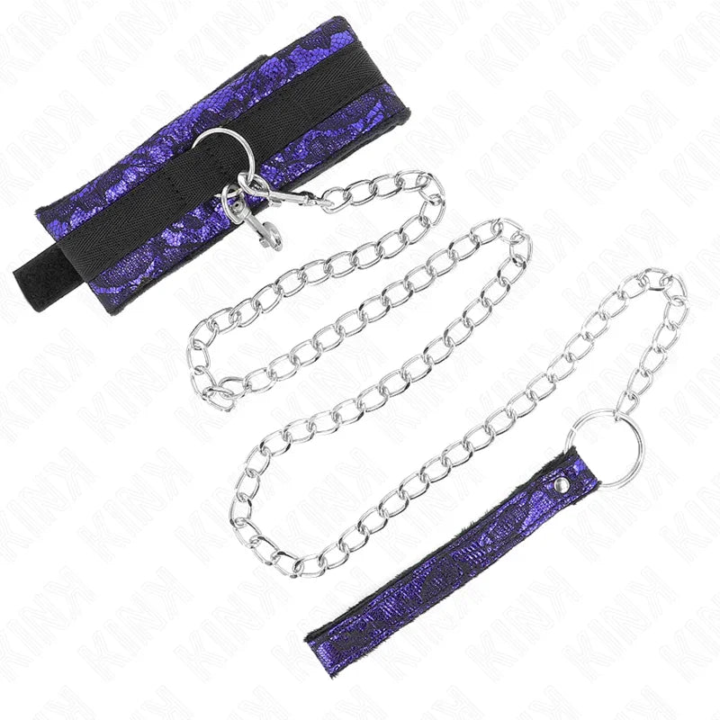 KINK - COLLAR CON CORREA 105 CM CORTO DE ENCAJE DE TERCIOPELO CON RIBETE DE NAILON 44 X 5.5 CM - Nuvica