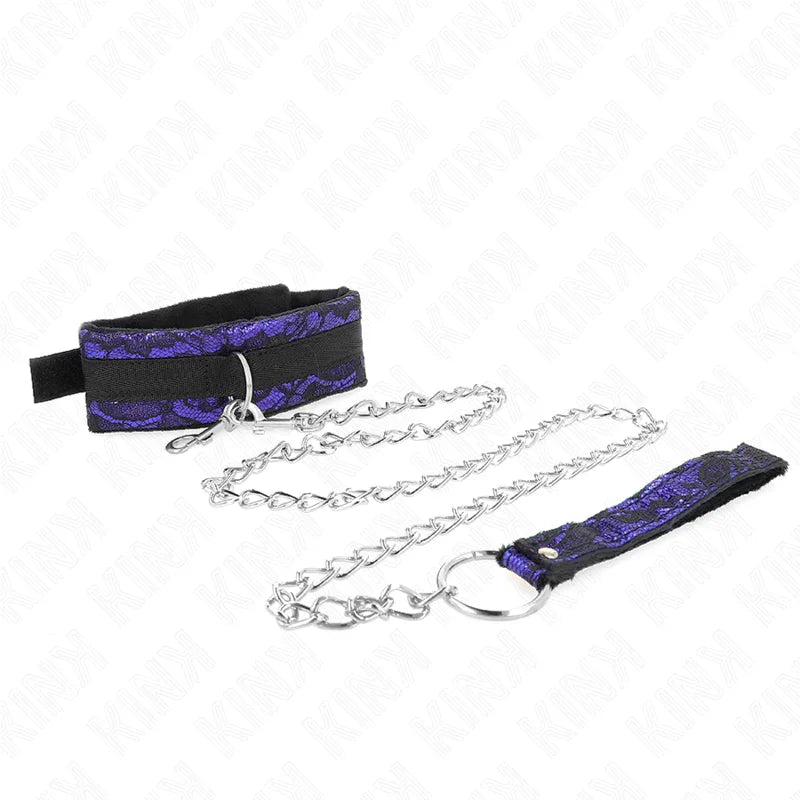 KINK - COLLAR CON CORREA 105 CM CORTO DE ENCAJE DE TERCIOPELO CON RIBETE DE NAILON 44 X 5.5 CM - Nuvica