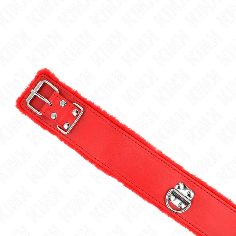 KINK - COLLAR CON CORREA 116 CM CON TACHUELAS PLATEADAS MODELO 4 ROJO AJUSTABLE 40-48 CM X 6 CM - Nuvica
