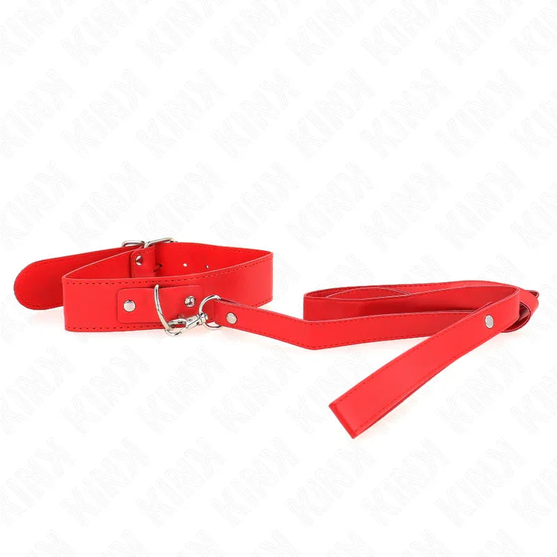 KINK - COLLAR CON CORREA 116 CM FINO ROJO AJUSTABLE 32-50 CM X 8 CM - Nuvica
