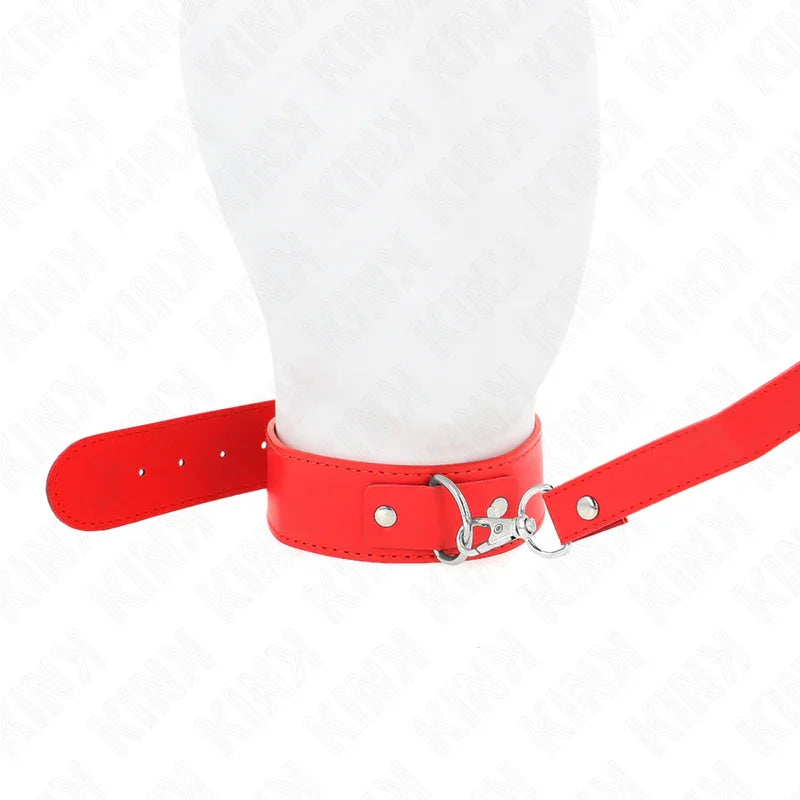 KINK - COLLAR CON CORREA 116 CM FINO ROJO AJUSTABLE 32-50 CM X 8 CM - Nuvica