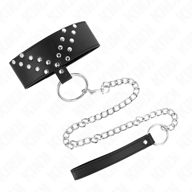 KINK - COLLAR CON CORREA 65 CM CON REMACHE EN V AJUSTABLE 36-43 CM X 5 CM - Nuvica