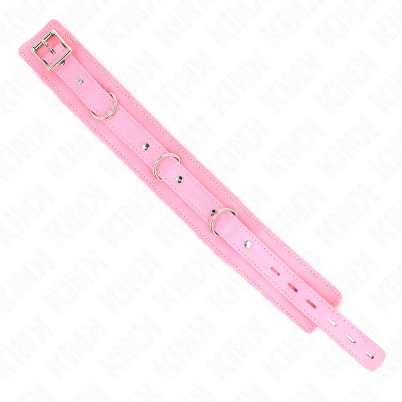 KINK - COLLAR CON CORREA 65 CM CON RESTRICCIONES ROSA AJUSTABLE 36-42 CM X 5.5 CM - Nuvica