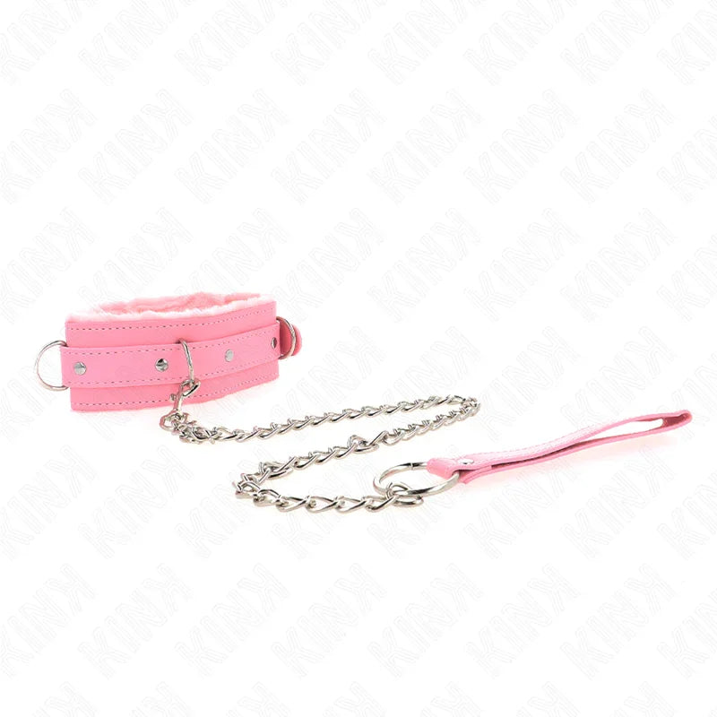 KINK - COLLAR CON CORREA 65 CM CON RESTRICCIONES ROSA AJUSTABLE 36-42 CM X 5.5 CM - Nuvica