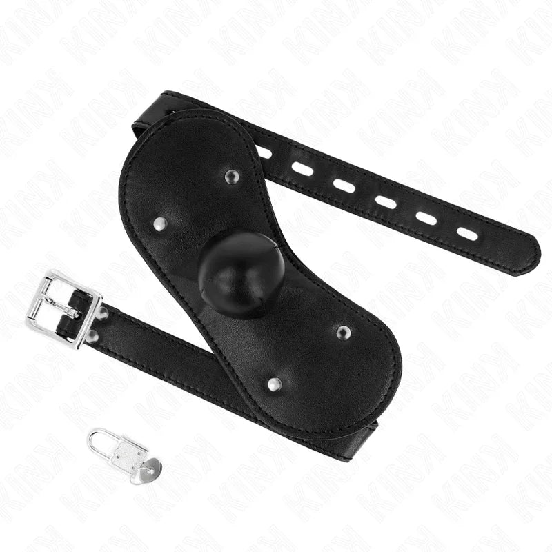 KINK - MÁSCARA BUCAL MORDAZA DE BOLA CON CERRADURA AJUSTABLE 42-60 CM - Nuvica