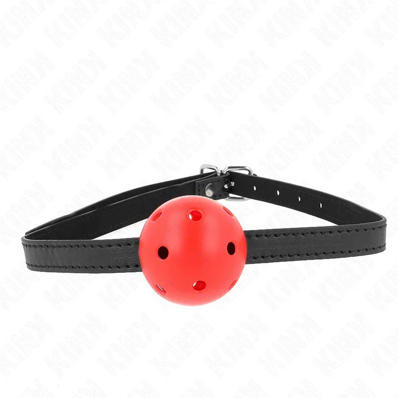 KINK - MORDAZA DE BOLA 4.5 CM TRANSPIRABLE SIMPLICITY ROJO 62 x 1.5 CM - Nuvica