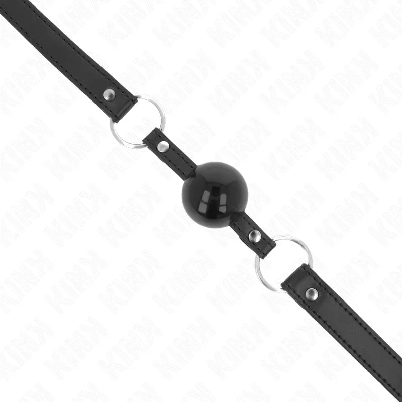 KINK - MORDAZA DE BOLA 4 CM TPE CON CANDADO NEGRO 60 x 2 CM - Nuvica