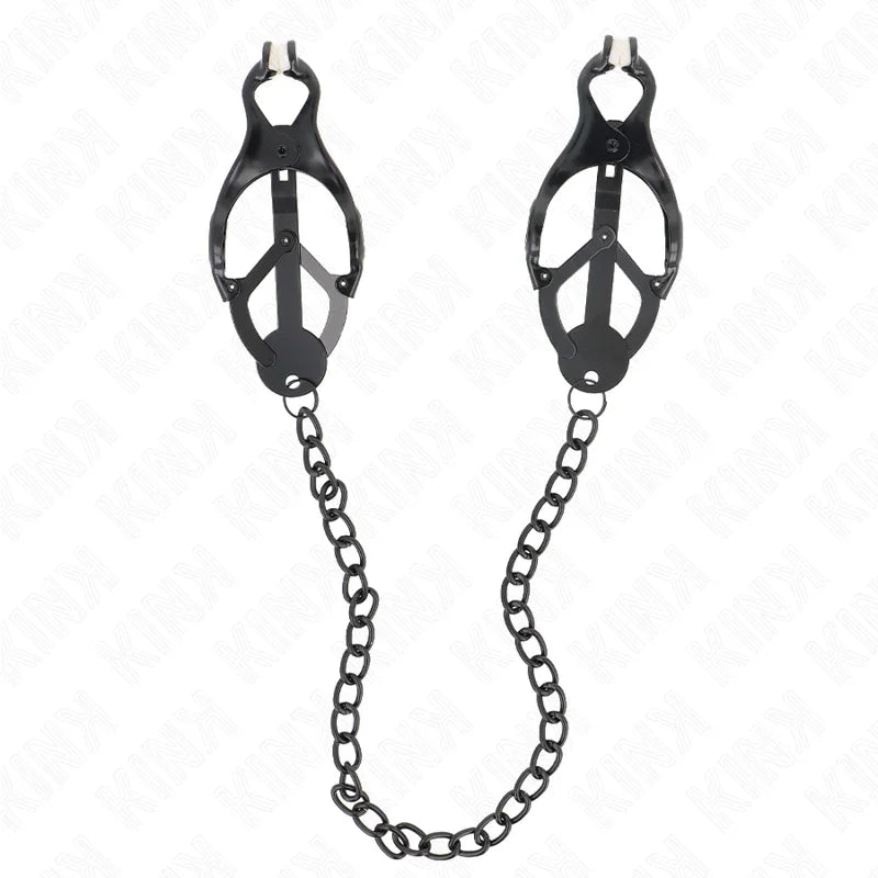 KINK - PINZAS PARA PEZONES ESTILO JAPONÉS CON CADENA NEGRO 30 CM - Nuvica