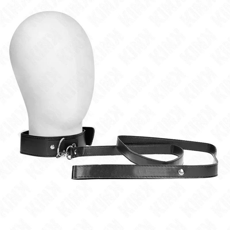 KINK - COLLAR CON CORREA 116 CM FINO NEGRO AJUSTABLE 32-50 CM X 8 CM - Nuvica