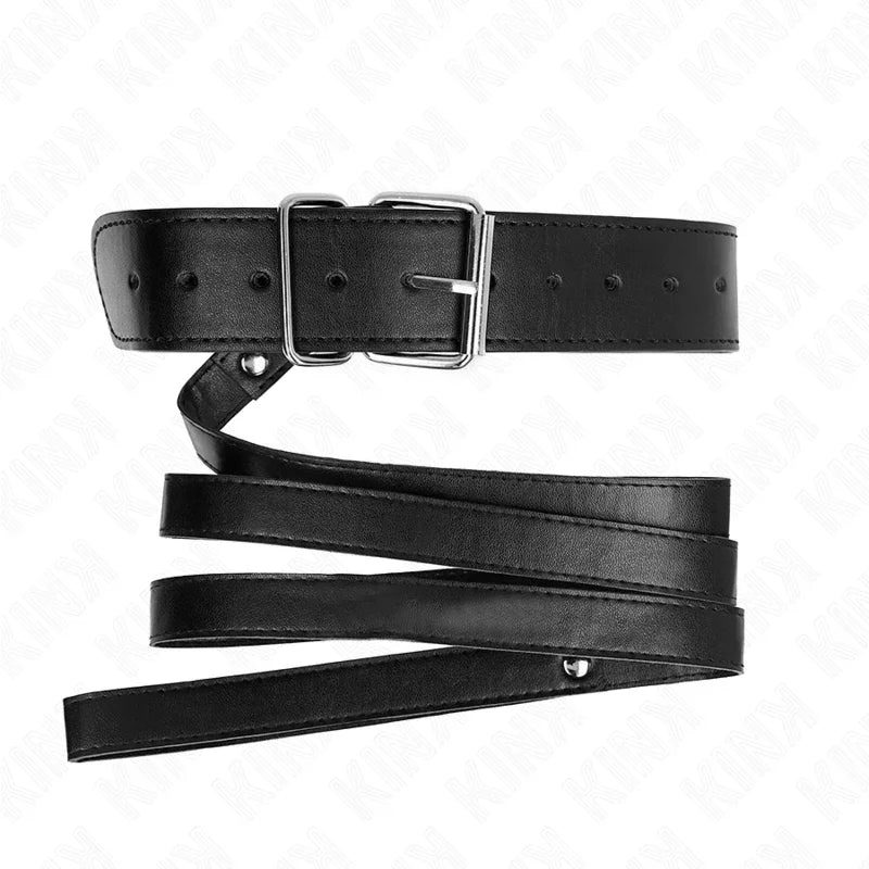 KINK - COLLAR CON CORREA 116 CM FINO NEGRO AJUSTABLE 32-50 CM X 8 CM - Nuvica