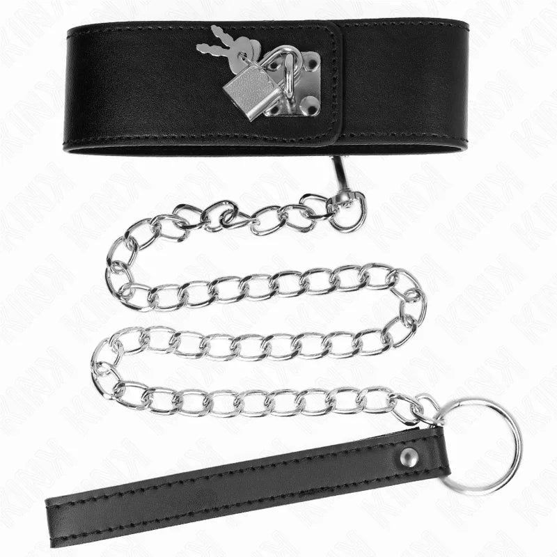 KINK - COLLAR CON CORREA 65 CM ANCHO NEGRO AJUSTABLE 33.5-41 CM X 5 CM - Nuvica