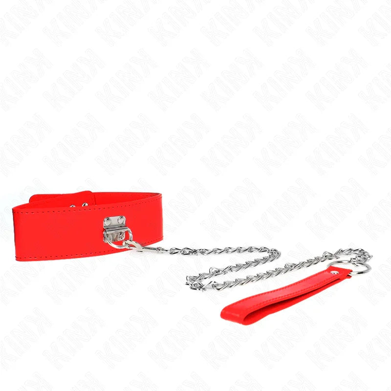 KINK - COLLAR CON CORREA 65 CM ANCHO ROJO AJUSTABLE 33.5-41 CM X 5 CM - Nuvica