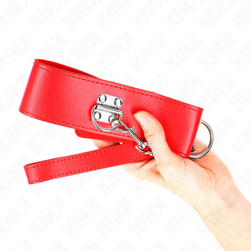 KINK - COLLAR CON CORREA 65 CM ANCHO ROJO AJUSTABLE 33.5-41 CM X 5 CM - Nuvica