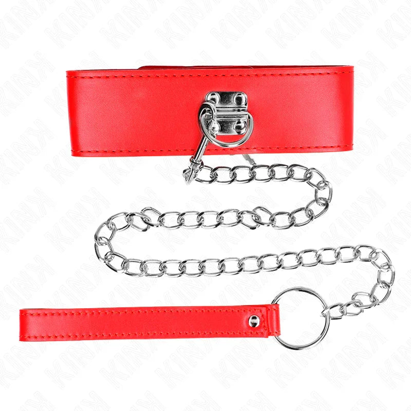 KINK - COLLAR CON CORREA 65 CM ANCHO ROJO AJUSTABLE 33.5-41 CM X 5 CM - Nuvica