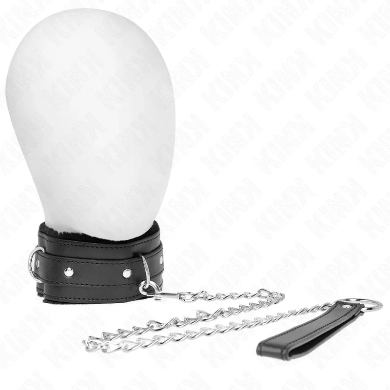 KINK - COLLAR CON CORREA 65 CM CON RESTRICCIONES NEGRO AJUSTABLE 36-42 CM X 5.5 CM - Nuvica