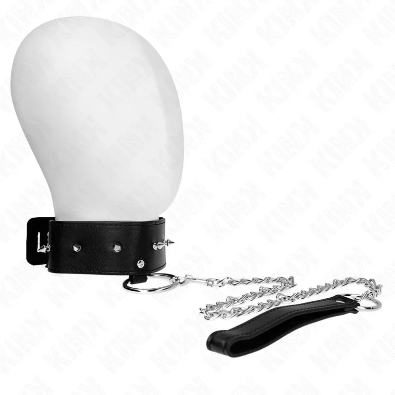 KINK - COLLAR CON CORREA 65 CM CON TACHUELAS PLATEADAS MODELO 2 AJUSTABLE 36-43 CM X 5 CM - Nuvica