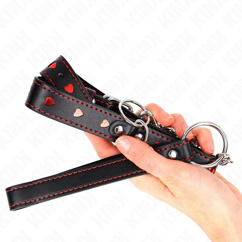 KINK - COLLAR CON CORREA 65 CM DETALLES CORAZÓN 52.5 X 2.5 CM - Nuvica