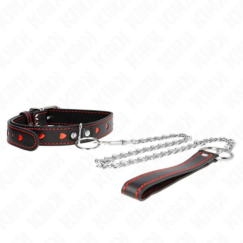 KINK - COLLAR CON CORREA 65 CM DETALLES CORAZÓN 52.5 X 2.5 CM - Nuvica