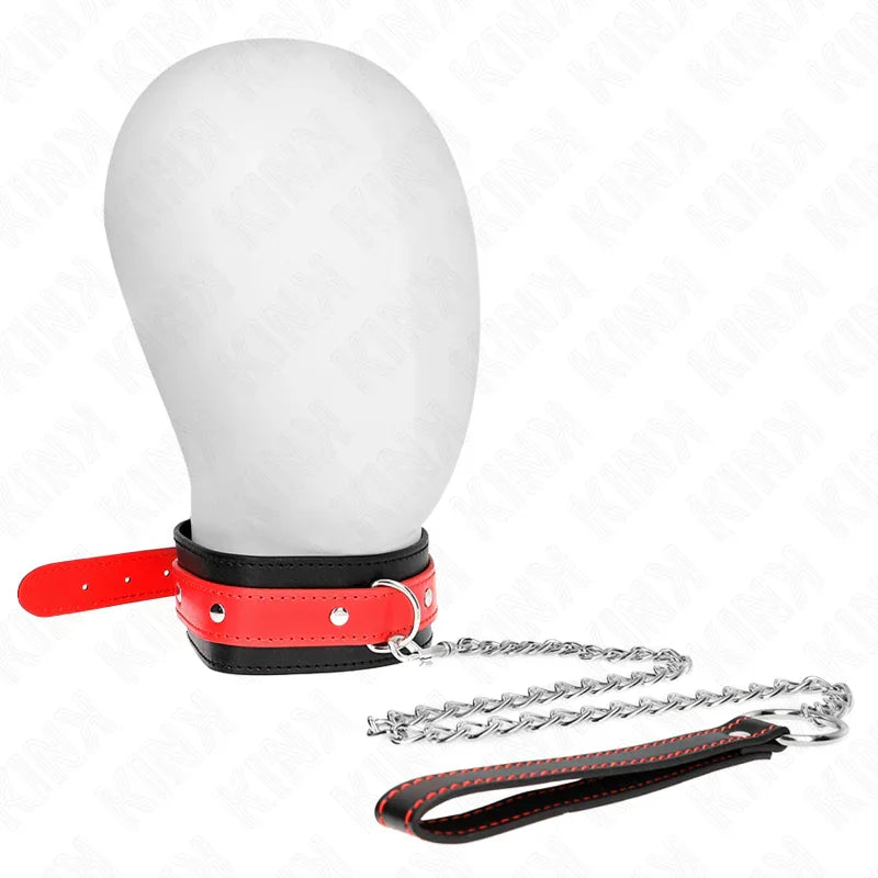KINK - COLLAR CON CORREA 65 CM ROJO AJUSTABLE 36-43 CM X 5 CM - Nuvica