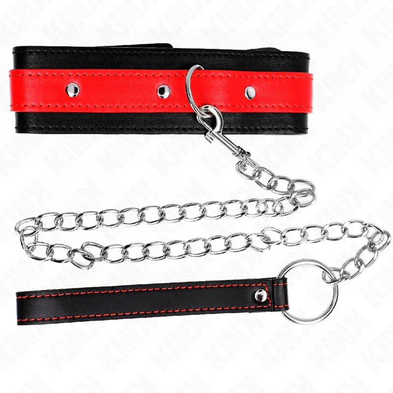 KINK - COLLAR CON CORREA 65 CM ROJO AJUSTABLE 36-43 CM X 5 CM - Nuvica