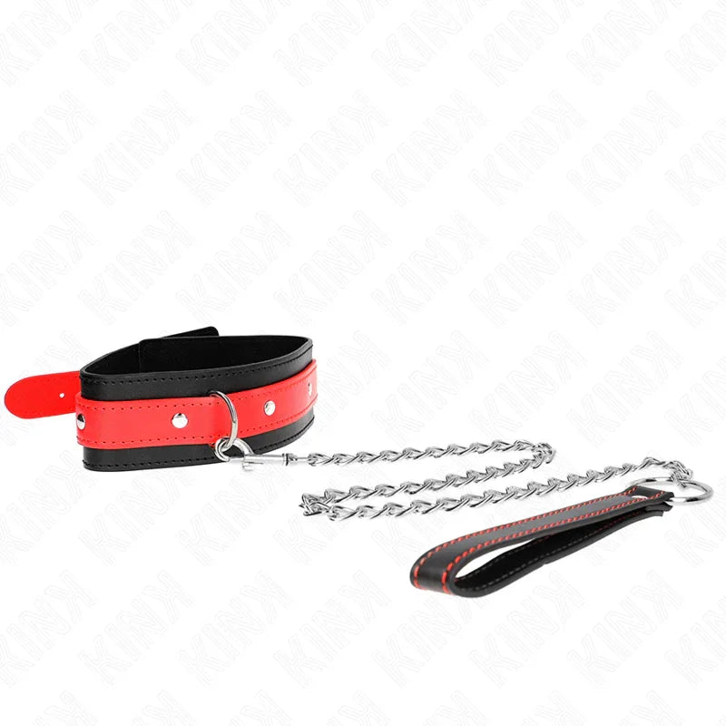 KINK - COLLAR CON CORREA 65 CM ROJO AJUSTABLE 36-43 CM X 5 CM - Nuvica