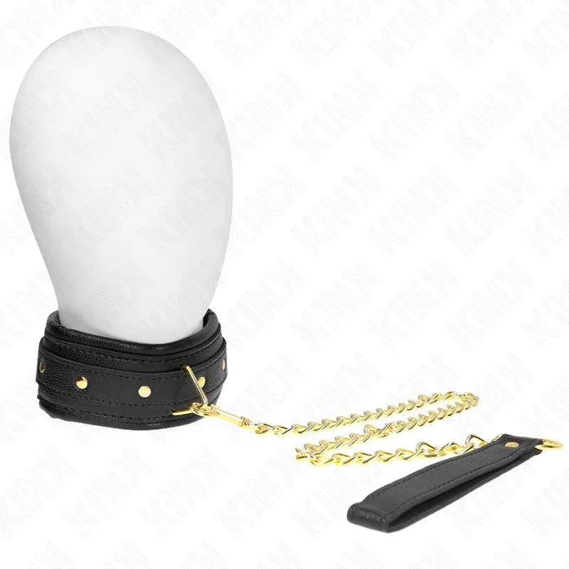 KINK - COLLAR CON CORREA ESPONJA IMITACIÓN CUERO MODELO 1 AJUSTABLE 37-54 CM X 3 CM - Nuvica