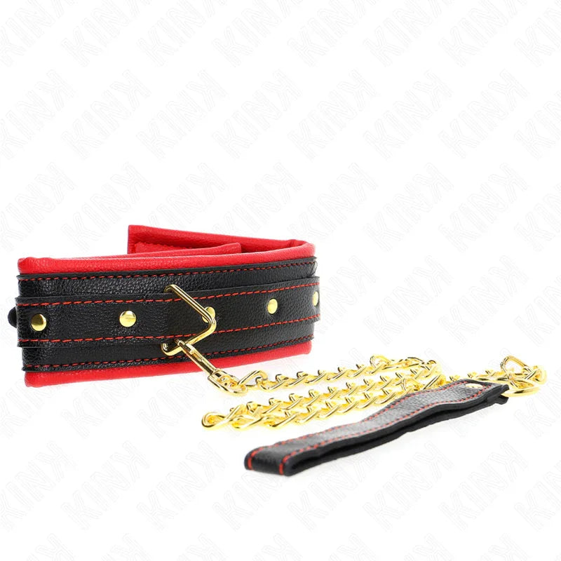 KINK - COLLAR CON CORREA ESPONJA IMITACIÓN CUERO MODELO 2 AJUSTABLE 37-54 CM X 3 CM - Nuvica