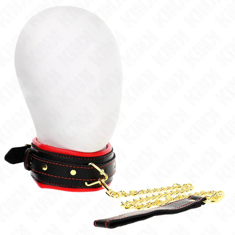 KINK - COLLAR CON CORREA ESPONJA IMITACIÓN CUERO MODELO 2 AJUSTABLE 37-54 CM X 3 CM - Nuvica