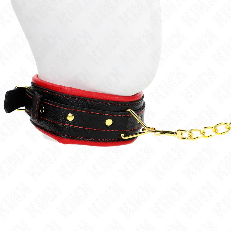 KINK - COLLAR CON CORREA ESPONJA IMITACIÓN CUERO MODELO 2 AJUSTABLE 37-54 CM X 3 CM - Nuvica