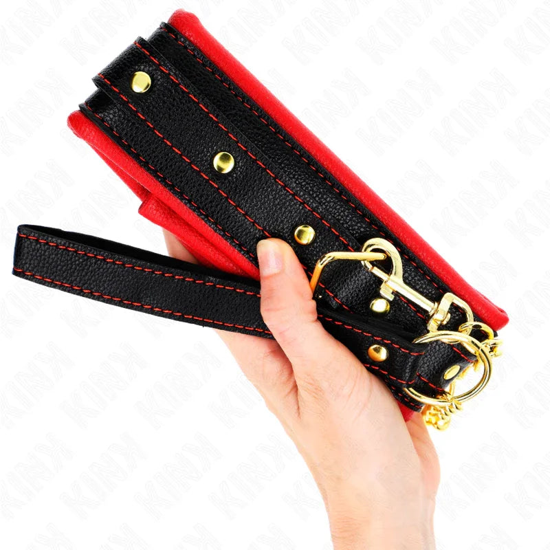 KINK - COLLAR CON CORREA ESPONJA IMITACIÓN CUERO MODELO 2 AJUSTABLE 37-54 CM X 3 CM - Nuvica