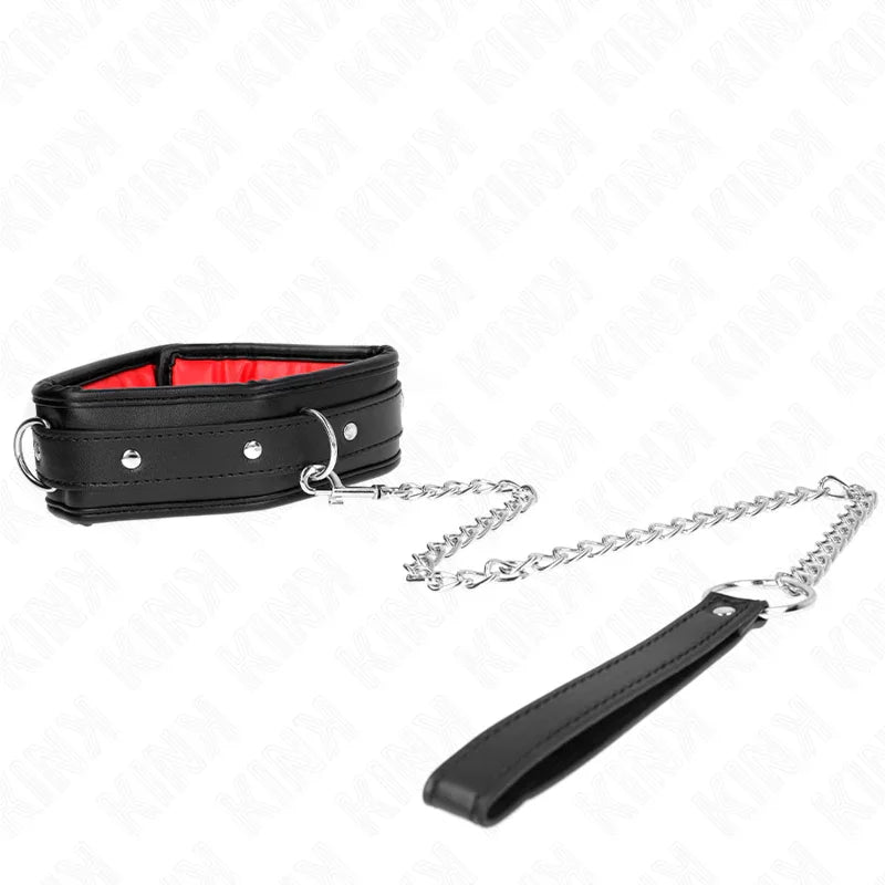 KINK - COLLAR CON CORREA ESPONJA IMITACIÓN CUERO MODELO 3 AJUSTABLE 37-54 CM X 3 CM - Nuvica