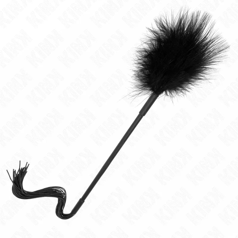 KINK - LÁTIGO DE SILICONA CON PLUMAS PARA COSQUILLAS 47 CM - Nuvica
