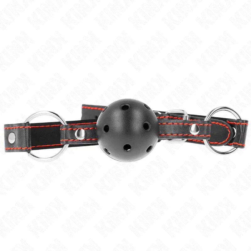 KINK - MORDAZA DE BOLA 4.5 CM NEGRA DURA HUECA MODELO 2 65 x 2.5 CM - Nuvica
