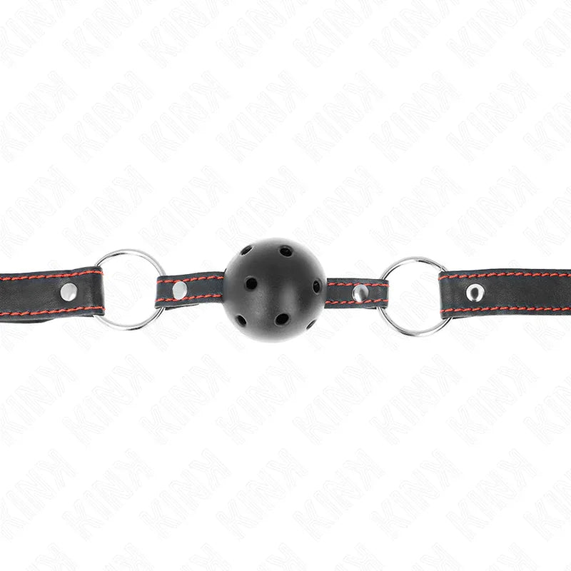 KINK - MORDAZA DE BOLA 4.5 CM NEGRA DURA HUECA MODELO 2 65 x 2.5 CM - Nuvica