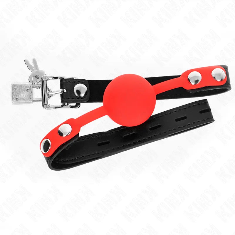 KINK - MORDAZA DE BOLA 4 CM DE SILICONA CON CANDADO 60 x 2 CM - Nuvica