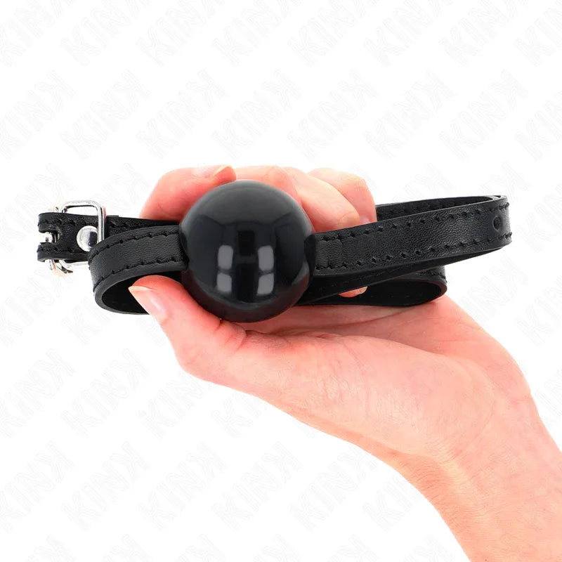 KINK - MORDAZA DE BOLA 4 CM SÓLIDA SIMPLE NEGRO 65 x 1.5 CM - Nuvica