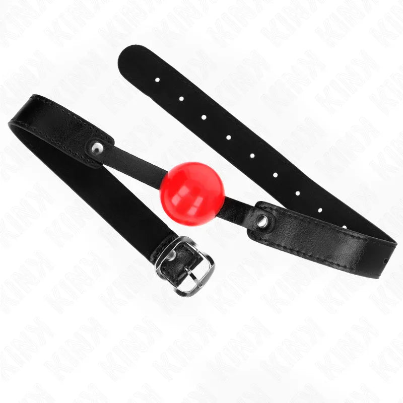 KINK - MORDAZA DE BOLA 4 CM SUAVE DE TPE MODELO 1 66 x 2.5 CM AJUSTABLE 41-61 CM - Nuvica