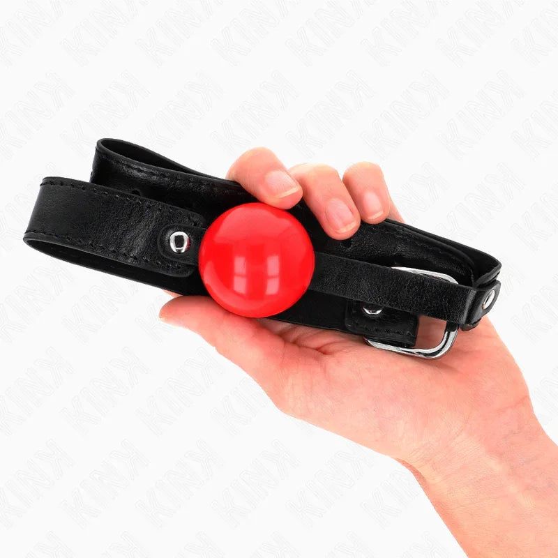 KINK - MORDAZA DE BOLA 4 CM SUAVE DE TPE MODELO 1 66 x 2.5 CM AJUSTABLE 41-61 CM - Nuvica