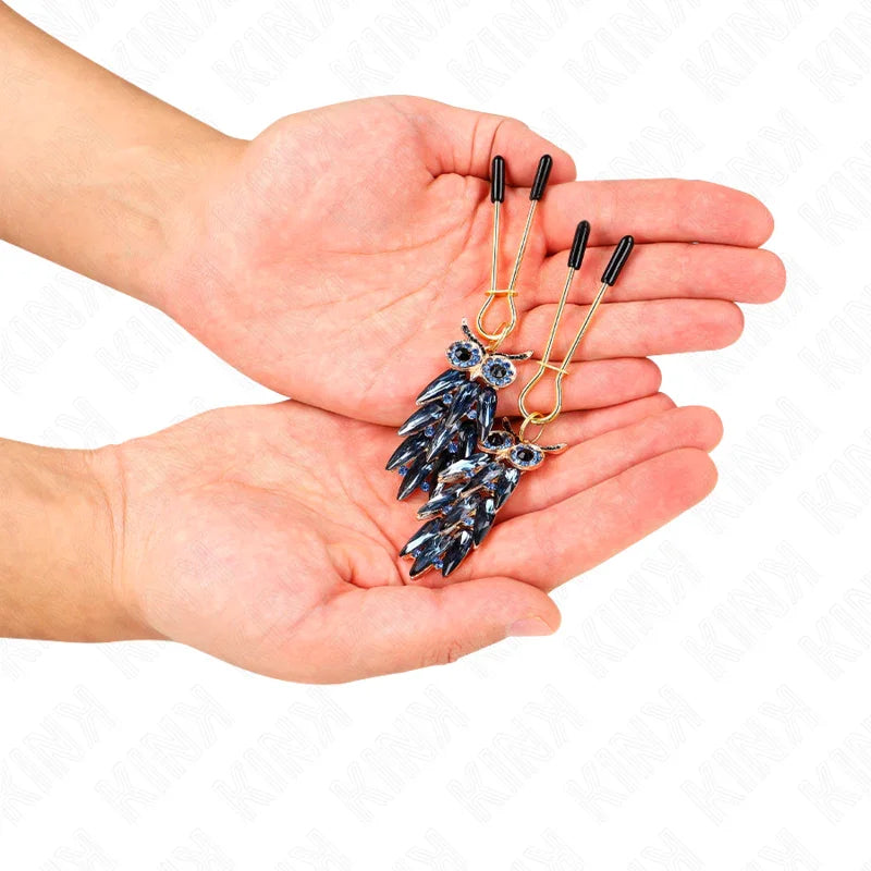 KINK - PINZAS PARA PEZONES CON COLGANTE DE BÚHO 6 CM - Nuvica