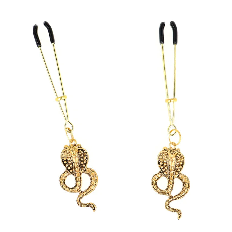 KINK - PINZAS PARA PEZONES CON COLGANTE DE COBRA 6 CM - Nuvica