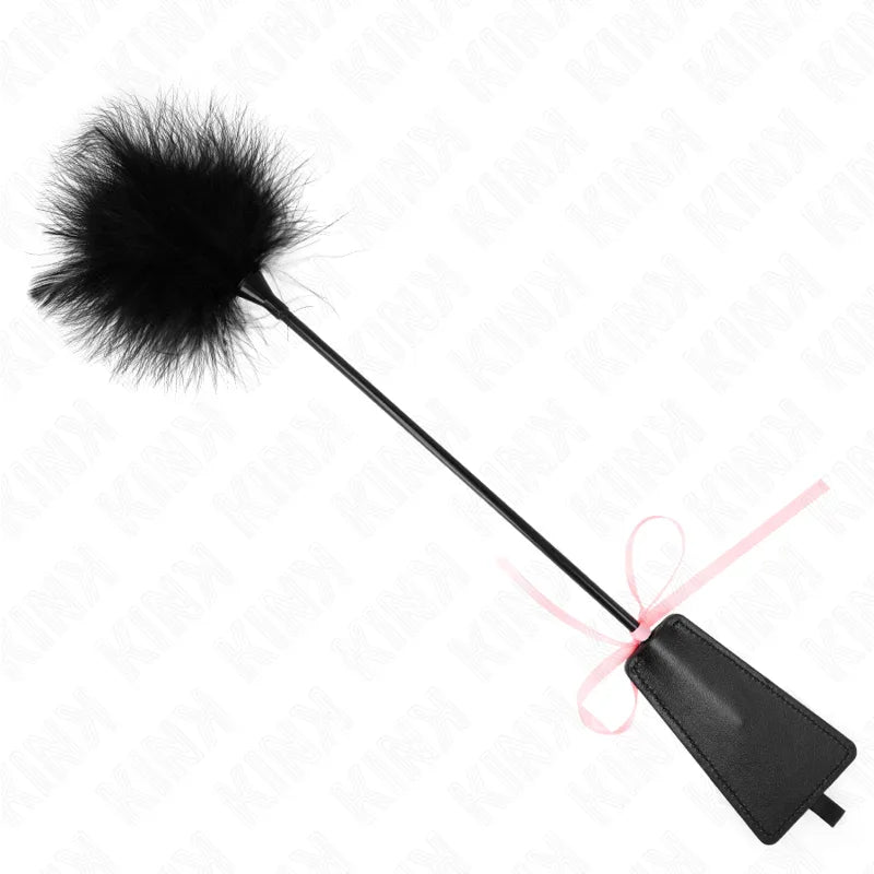 KINK - PLUMAS PARA COSQUILLAS CON LAZO DE CINTA ROSA 49 CM - Nuvica