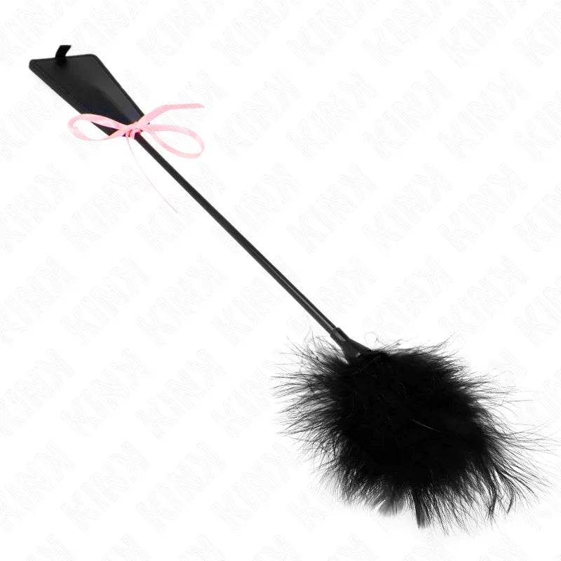 KINK - PLUMAS PARA COSQUILLAS CON LAZO DE CINTA ROSA 49 CM - Nuvica