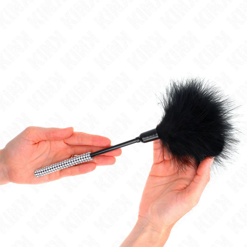 KINK - PLUMAS PARA COSQUILLAS CON MANGO DE DIAMANTES DE IMITACIÓN 27 CM - Nuvica