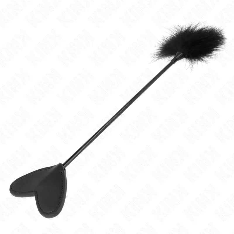 KINK - PLUMAS PARA COSQUILLAS CON PALETA DE CORAZÓN 31 CM - Nuvica
