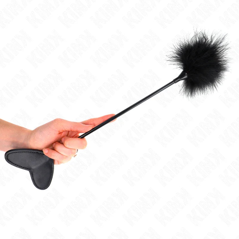 KINK - PLUMAS PARA COSQUILLAS CON PALETA DE CORAZÓN 31 CM - Nuvica